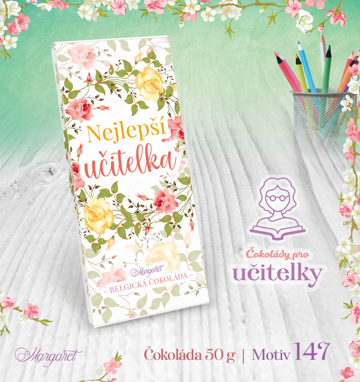 Belgická čokoláda HOŘKÁ 50 g | Motiv 147