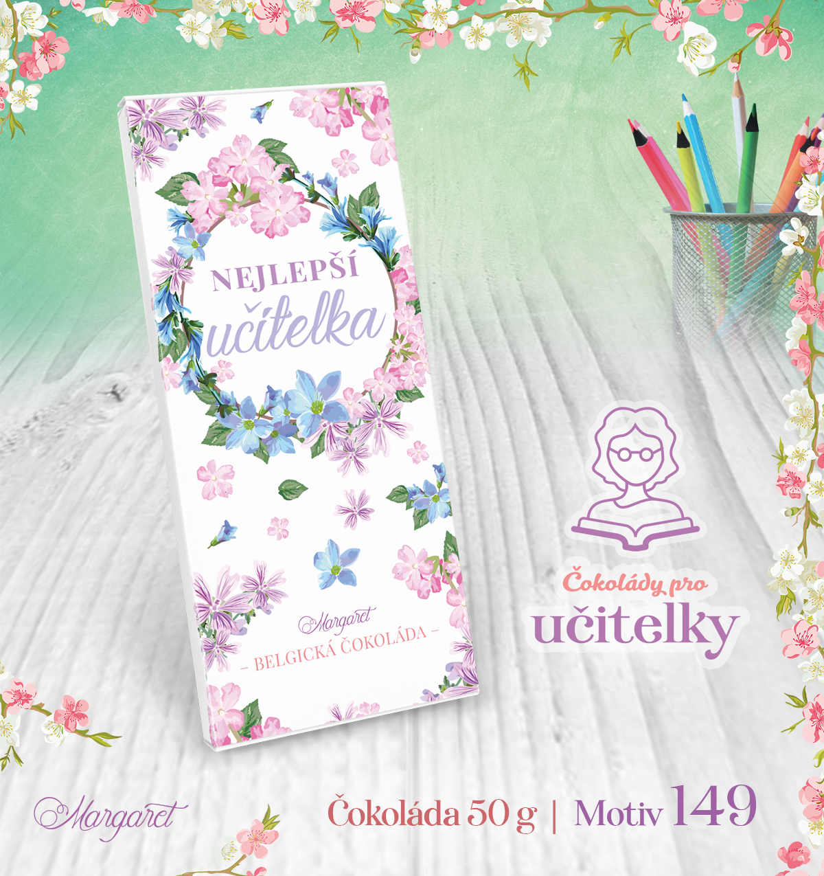 Belgická čokoláda HOŘKÁ 50 g | Motiv 149
