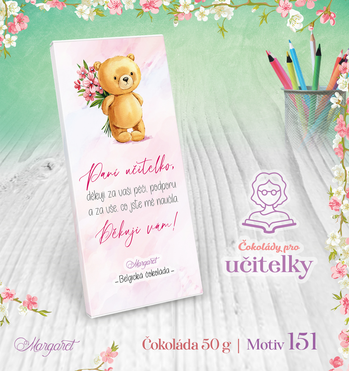 Belgická čokoláda MLÉČNÁ 50 g | Motiv 151