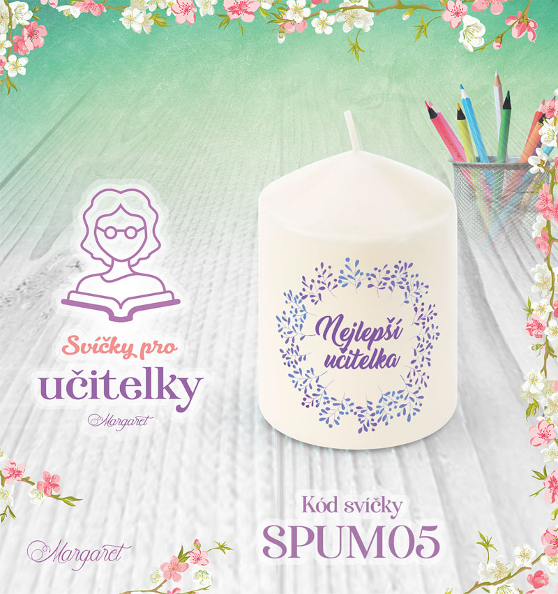 Svíčka s potiskem – Pro učitelky / Malá | Motiv 5