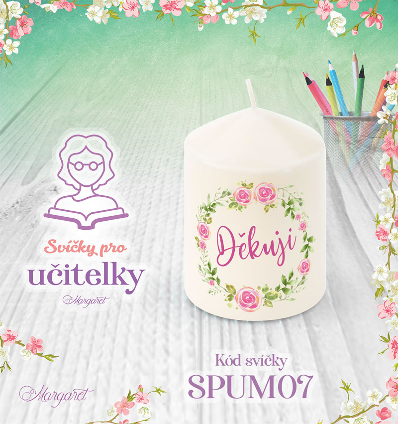 Svíčka s potiskem – Pro učitelky / Malá | Motiv 7