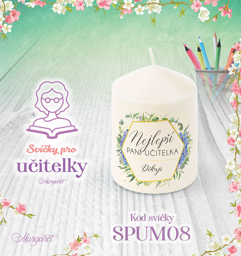 Svíčka s potiskem – Pro učitelky / Malá | Motiv 8