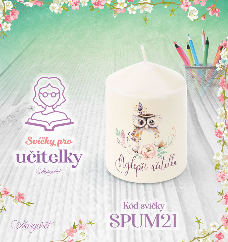 Svíčka s potiskem – Pro učitelky / Malá | Motiv 21