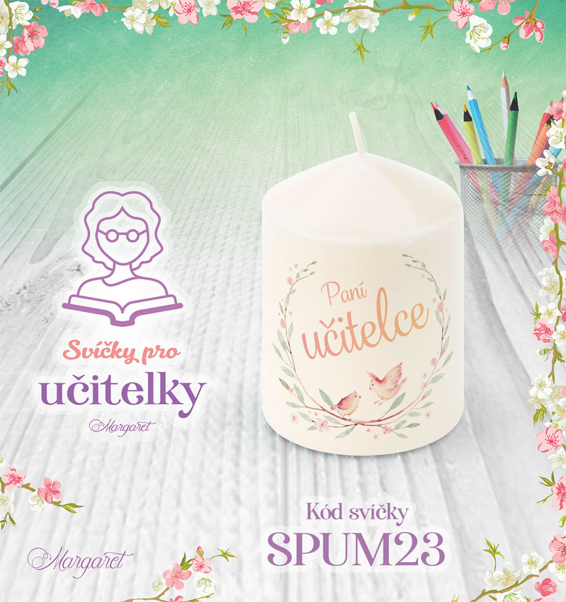 Svíčka s potiskem – Pro učitelky / Malá | Motiv 23