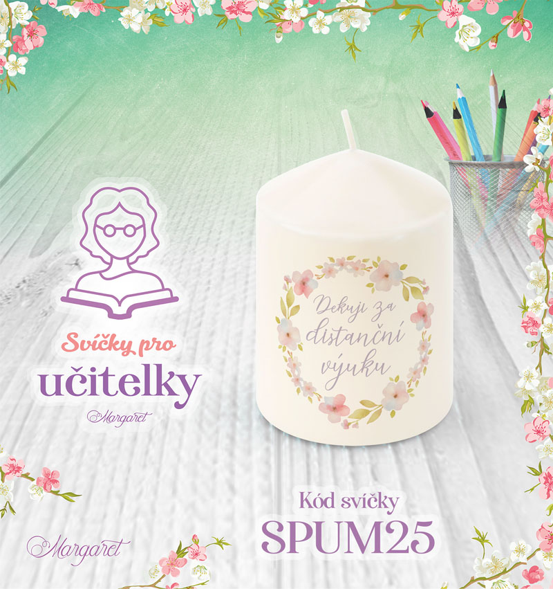 Svíčka s potiskem – Pro učitelky / Malá | Motiv 25