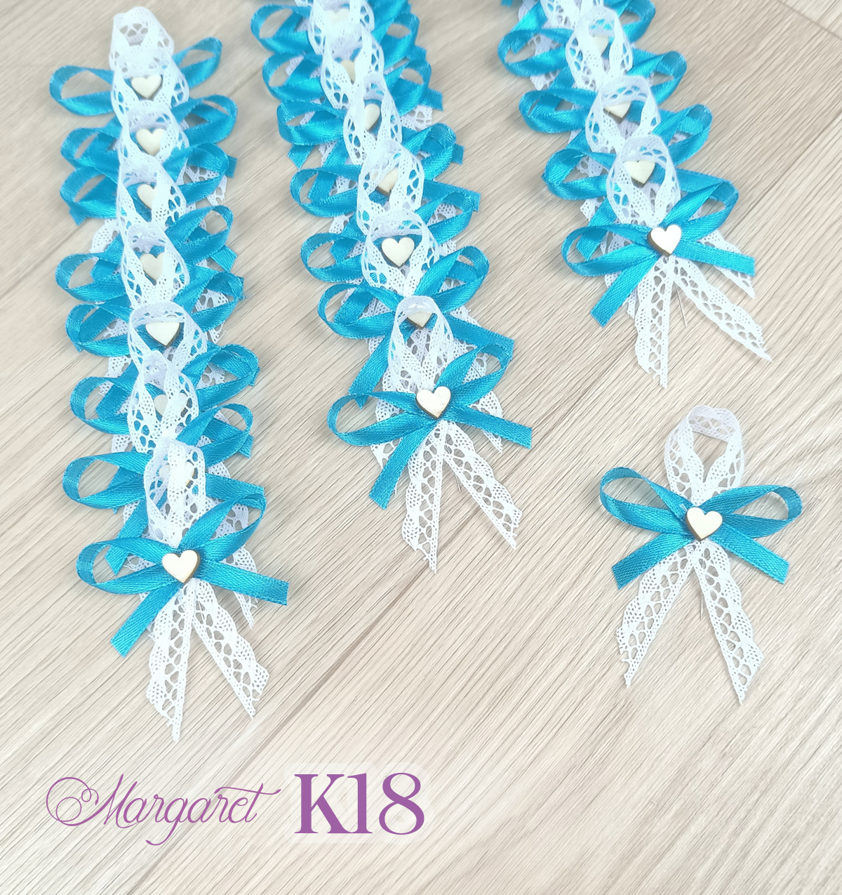 Krajkové svatební vývazky K18 (Turquoise)