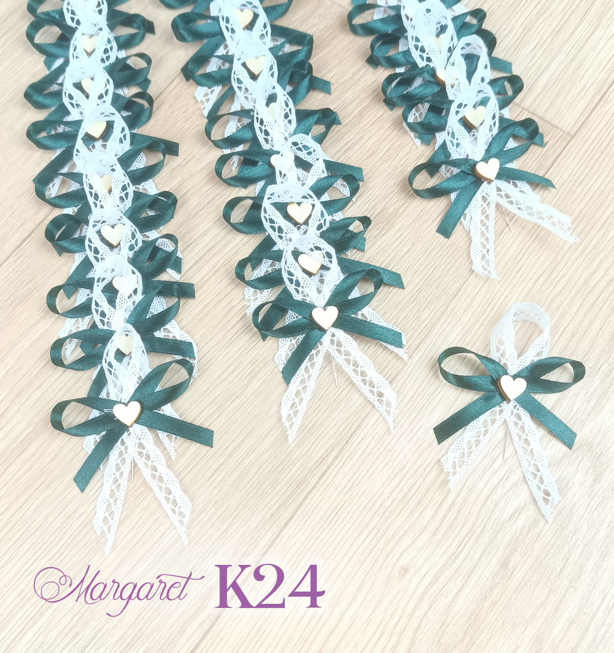 Krajkové svatební vývazky K24 (Bottle Green)