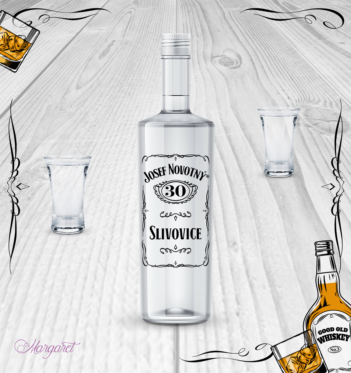 Průhledná etiketa na slivovici | Whiskey POZV_01