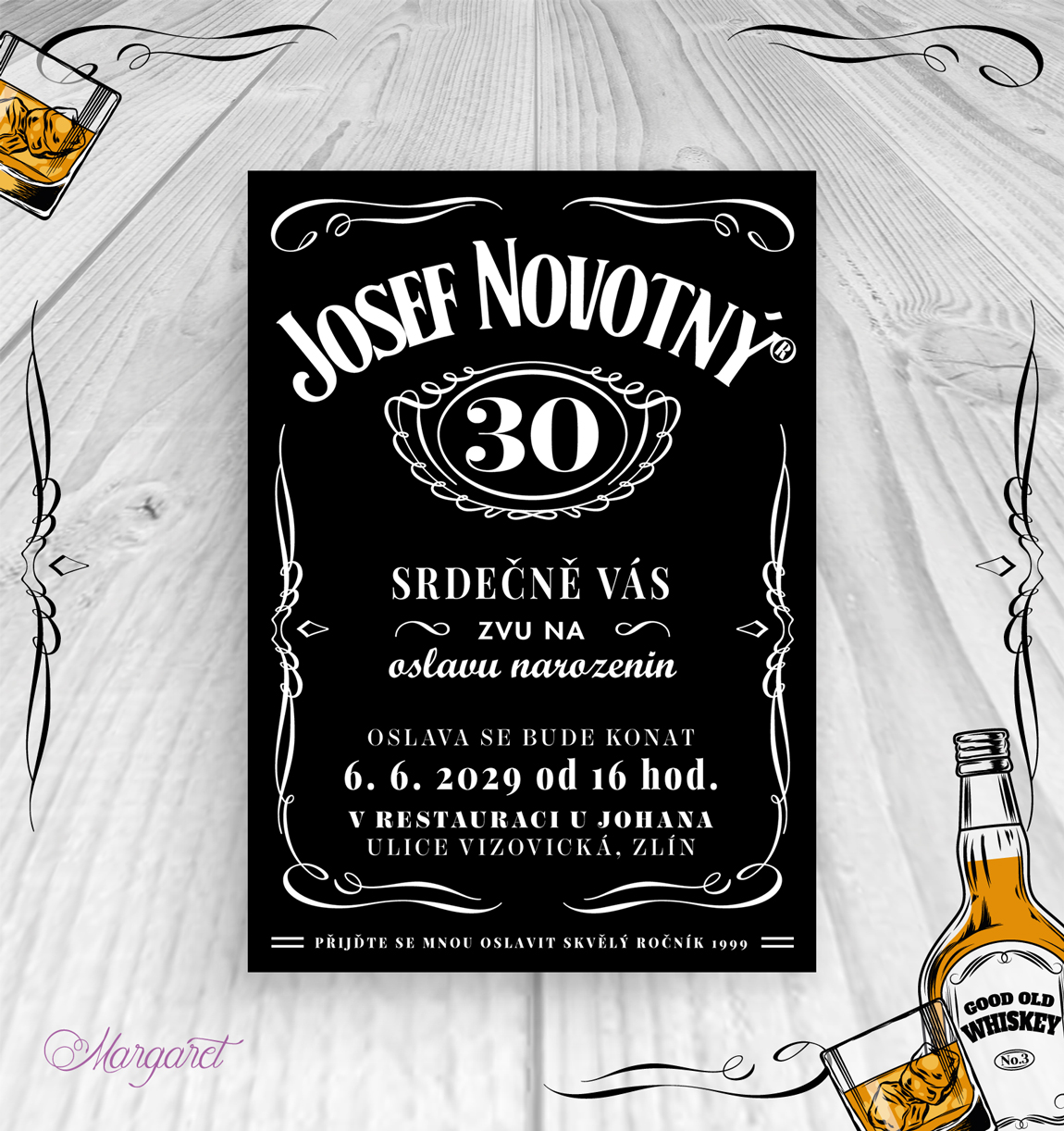 Pozvánka na narozeniny A6 | Whiskey POZV_01
