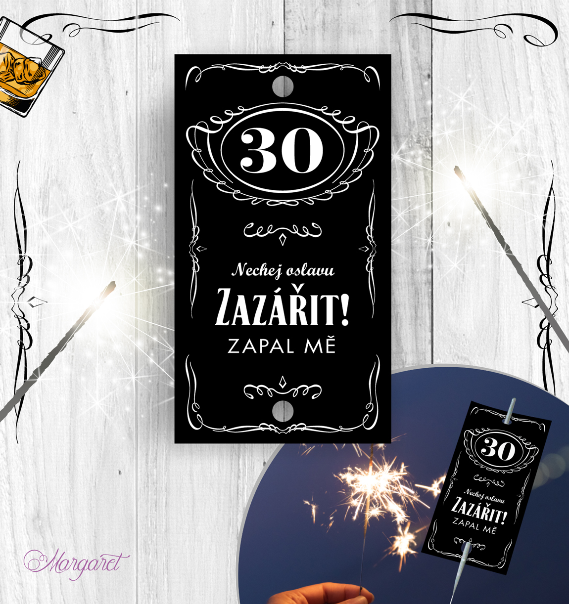Kartička na prskavku | Whiskey POZV_01