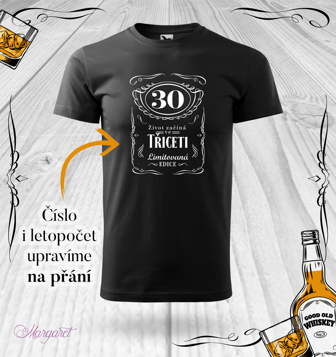 Narozeninové tričko s věkem a rokem | POZV_01