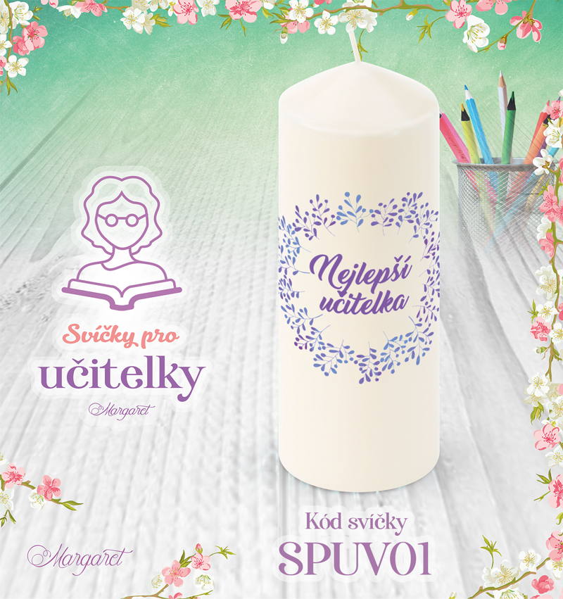 Svíčka s potiskem – Pro učitelky | Velká