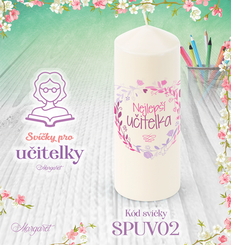 Svíčka s potiskem – Pro učitelky | Velká