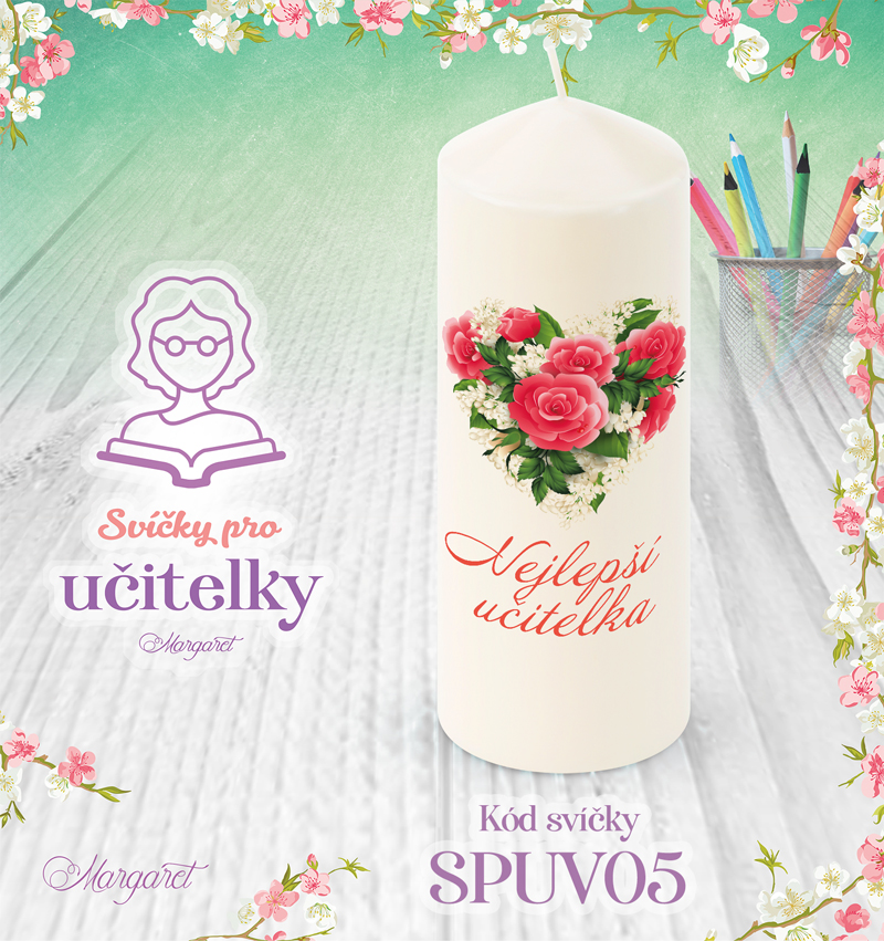 Svíčka s potiskem – Pro učitelky | Velká