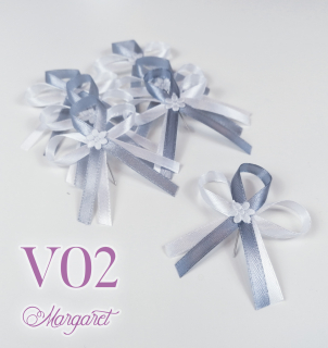 Saténové svatební vývazky V02 (Silver)