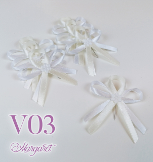 Saténové svatební vývazky V03 (Cream)