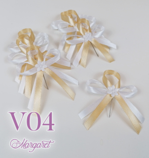 Saténové svatební vývazky V04 (Light Gold)