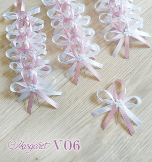 Saténové svatební vývazky V06 (Light Dusty Rose)