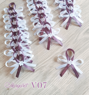 Saténové svatební vývazky V07 (Dark Dusty Rose)