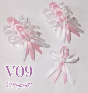 Saténové svatební vývazky V09 (Light Pink)