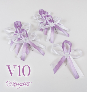 Saténové svatební vývazky V10 (Lavender)
