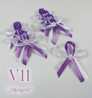 Saténové svatební vývazky V11 (Purple)