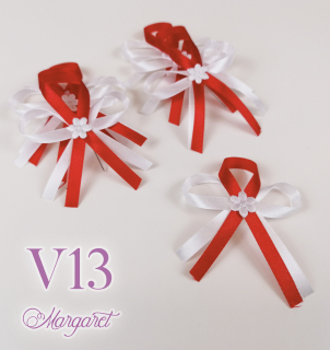 Saténové svatební vývazky V13 (Red)