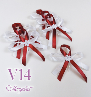 Saténové svatební vývazky V14 (Deep Red)