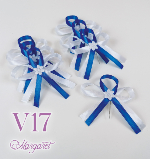 Saténové svatební vývazky V17 (Royal Blue)