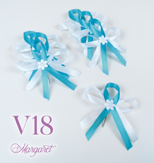 Saténové svatební vývazky V18 (Turquoise)