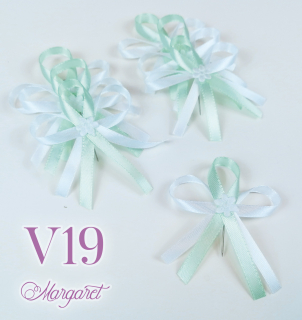 Saténové svatební vývazky V19 (Mint)