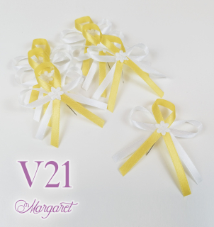Saténové svatební vývazky V21 (Yellow)