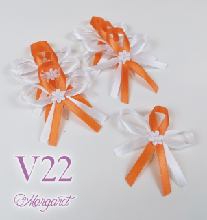 Saténové svatební vývazky V22 (Orange)