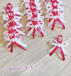 Saténové svatební vývazky V32 (Tmavě růžová)