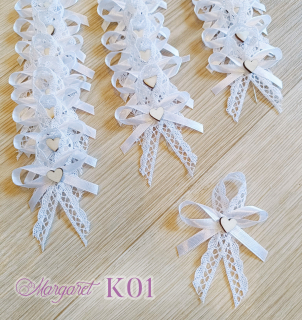 Krajkové svatební vývazky K01 (White)