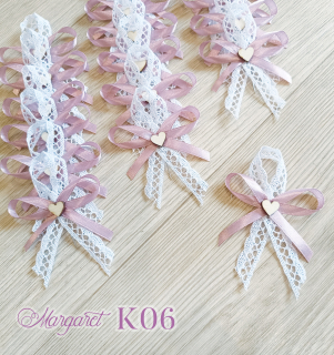Krajkové svatební vývazky K06 (Light Dusty Rose)