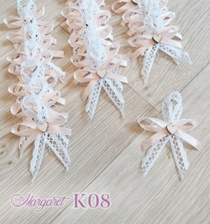 Krajkové svatební vývazky K08 (Light Peach)