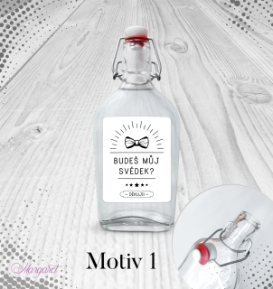 Skleněná placatka „Budeš můj svědek?“ | Motiv 1