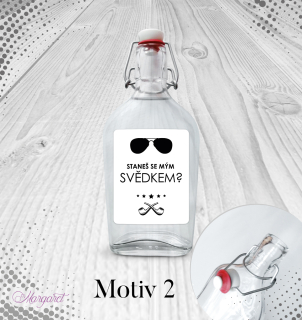 Skleněná placatka „Budeš můj svědek?“ | Motiv 2