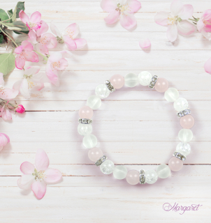 Minerální náramek – Růženín & Křišťál
