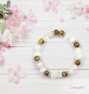 Minerální náramek – Tygří oko & Křišťál