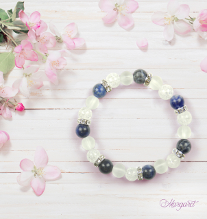 Minerální náramek – Sodalit & Křišťál