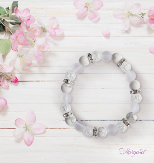 Minerální náramek – Howlit & Křišťál