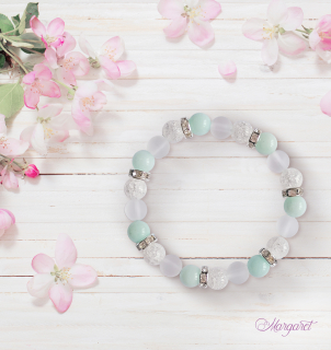 Minerální náramek – Malajský nefrit & Křišťál