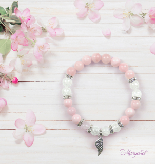 Minerální náramek – Jadeit & Křišťál