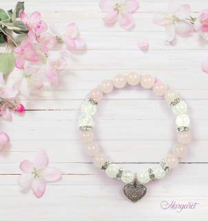 Minerální náramek – Růženín & Křišťál