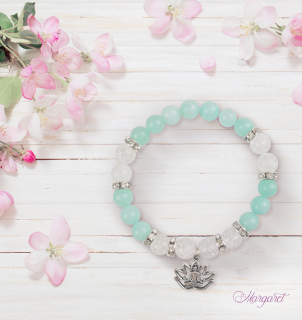 Minerální náramek – Malajský nefrit & Křišťál