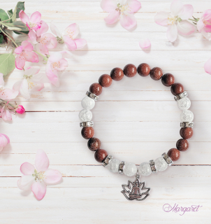 Minerální náramek – Aventurín & Křišťál