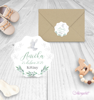 Pečeť / Nálepka | Křtiny motiv 1