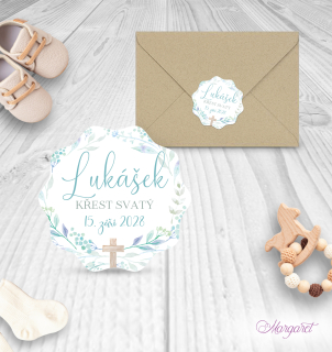 Pečeť / Nálepka | Křtiny motiv 6